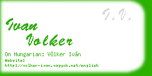ivan volker business card